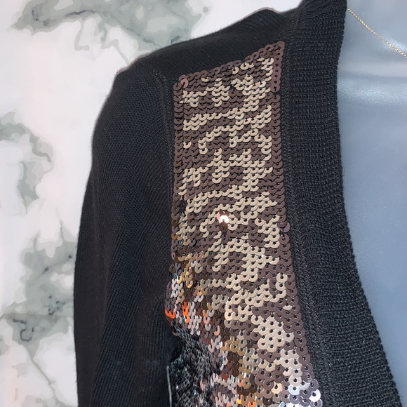 RARE M PINK SEQUIN BOYFRIEND CARDIGAN SWEATER - Picture 8 of 16